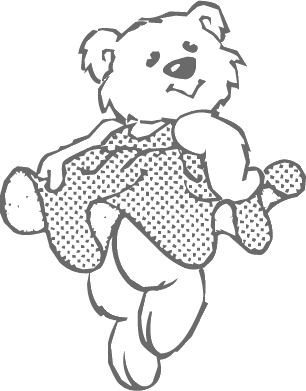 Bear in dress coloring page
