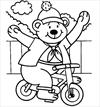 Bear on bike coloring page