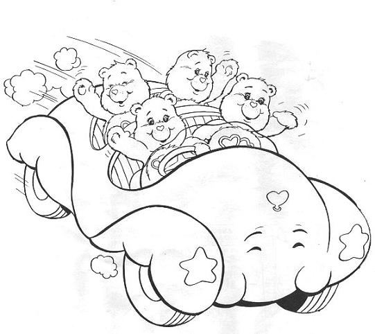 Bears in car coloring page