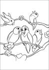 Animal birds singing coloring page