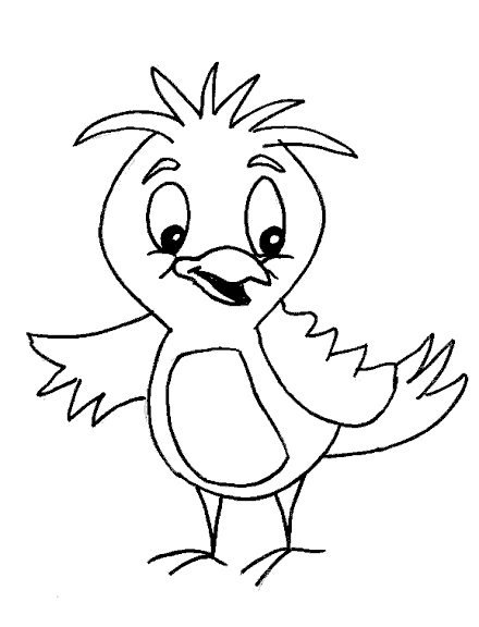 Little bird coloring page