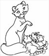 Animal cat and kitties 2 coloring page