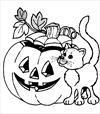 Halloween cat 3 coloring page