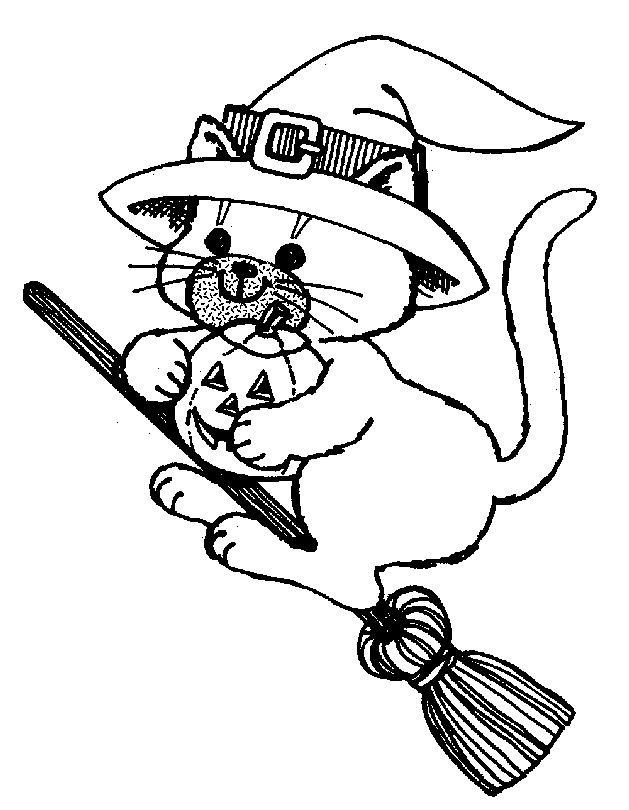 halloween cat coloring pages - photo #6