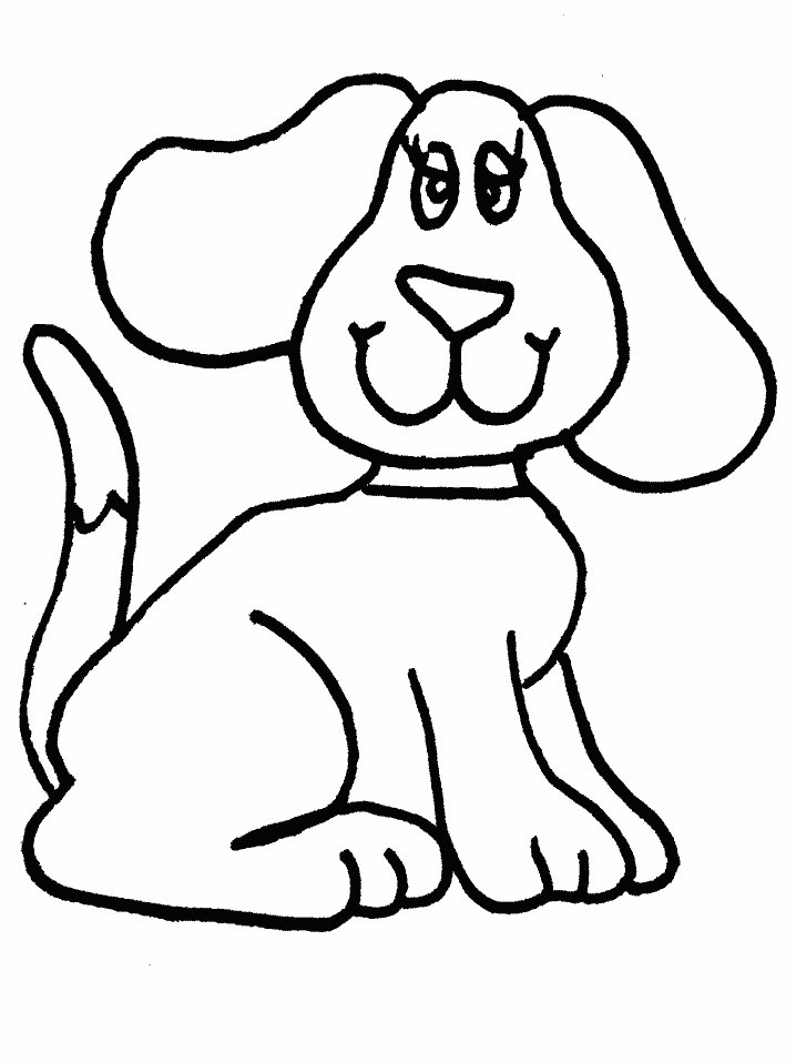 simple dog cat coloring pages - photo #26