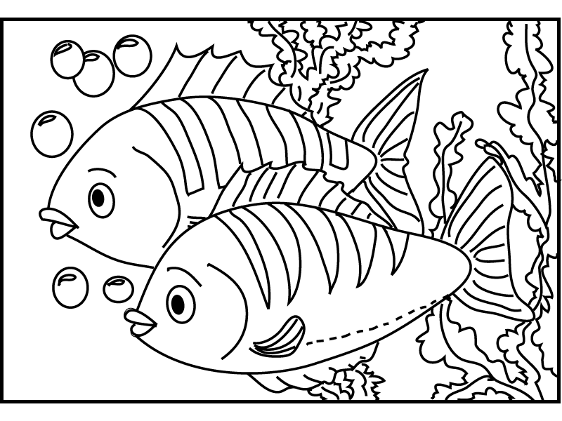 Fish 2 coloring page