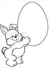 Easter rabbit with egg coloring page