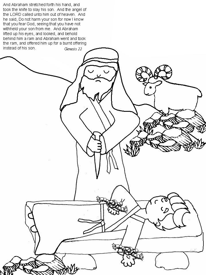 abraham and isaac bible story coloring pages - photo #3