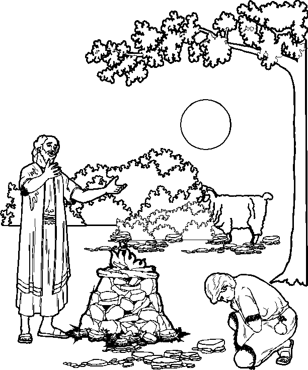 Isaac gave his blessing to Jacob coloring page