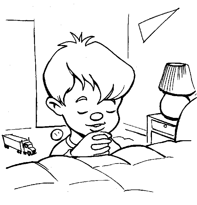 Praying boy coloring page