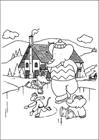 Babar family ice skating coloring page