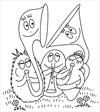 barbapapa playing music coloring page