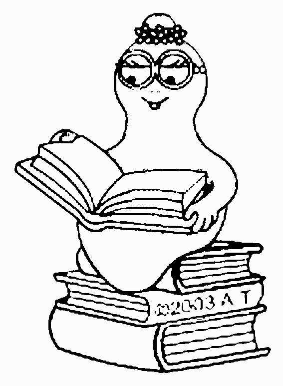 Barbapapa reading coloring page