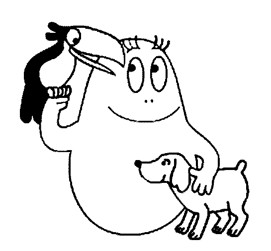 Barbapapa with animals coloring page