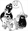 Barbapapa with kids coloring page