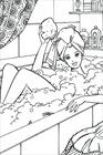 Barbie having a bath coloring page