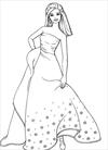 Barbie in dress coloring page