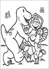 Barney dancing coloring page