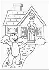 Barney house coloring page