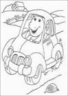 Barney in car coloring page
