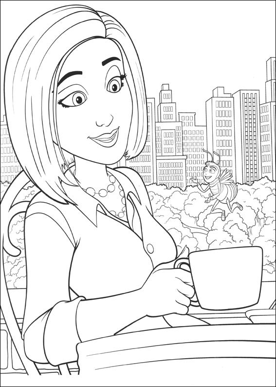 Bee Movie Barry and Vanessa coloring page