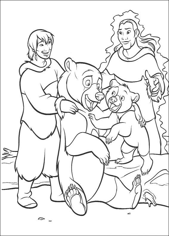 Brother Bear happy coloring page