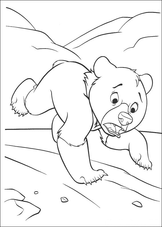 Brother Bear running coloring page