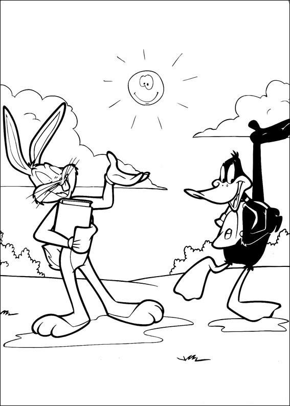 Bugs Bunny and Daffy duck coloring page