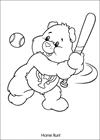 Care Bears baseball home run coloring page