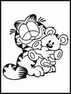 Garfield and Pooky bear coloring page