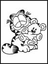 Garfield and Pooky bear coloring page