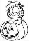 Garfield halloween coloring page