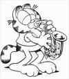 Garfield music coloring page