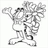 Garfield with flowers coloring page