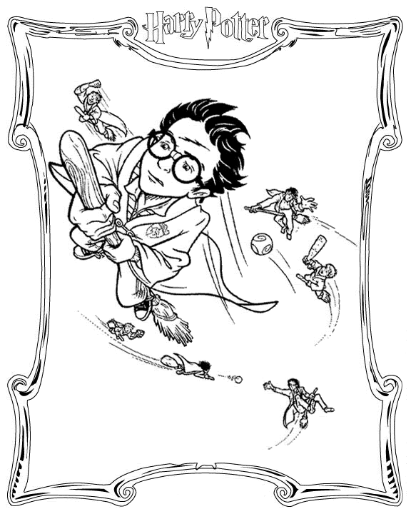 Harry Potter and game coloring page
