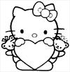 Hello Kitty heart coloring page