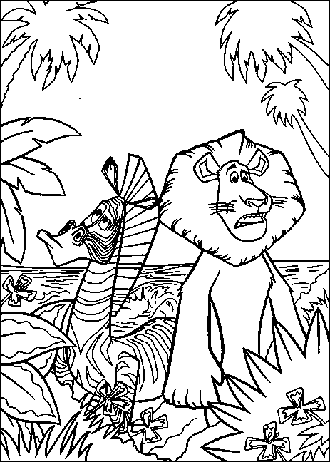 Madagascar 2 coloring page