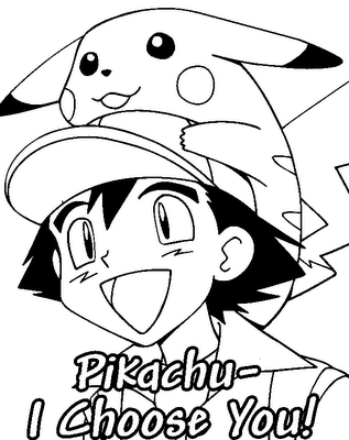 Pikachu Pokemon coloring page