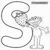 Sesame Street Zoe with strawberry coloring page