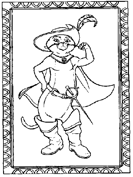 Puss in boots coloring page