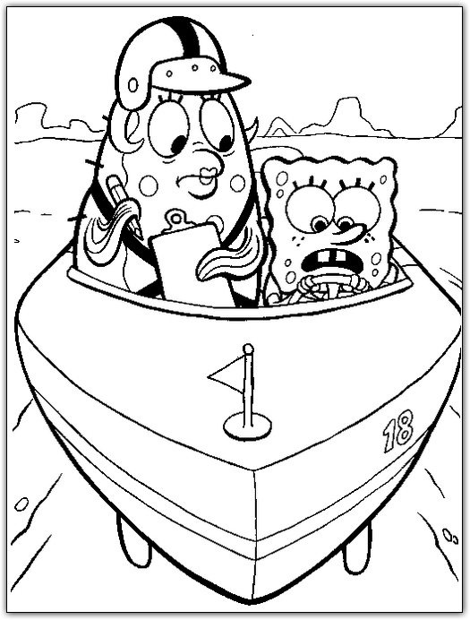 SpongeBob and Mrs Puff coloring page