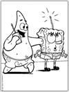 SpongeBob and Patrick with radio coloring page
