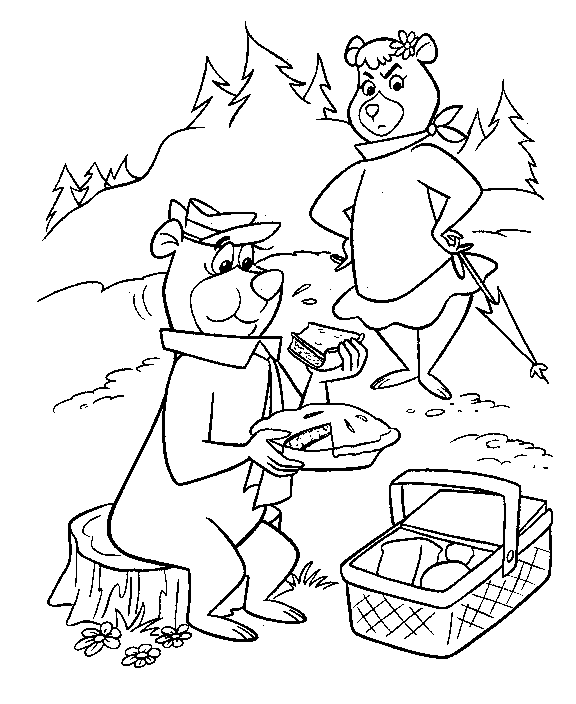 yogi bear and cindy coloring pages - photo #3