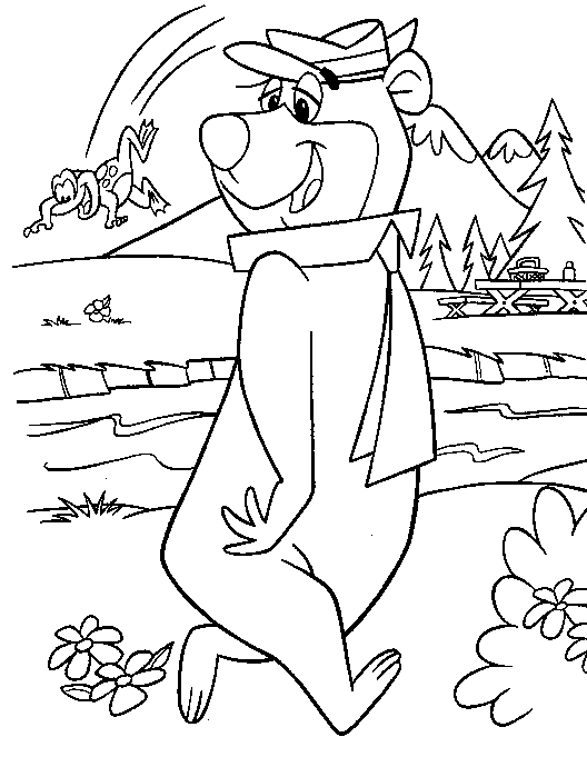 yogi the bear coloring pages - photo #7
