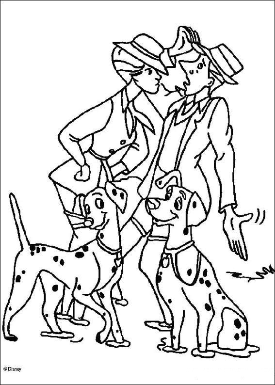 101 Dalmatians meet coloring page