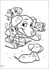 101 Dalmatians mom with puppies coloring page