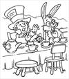 Alice in Wonderland tea party coloring page