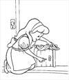 Alice with the door coloring page