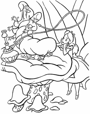Alice Wonderland Coloring on Disney Alice In Wonderand And Oraculum Coloring Pages 7 Com Gif