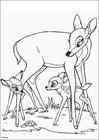 Bambi with mom coloring page